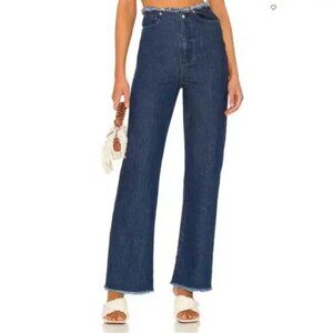 WeWoreWhat Denim Jeans 28 Frayed Hem Straight NWT Blue
